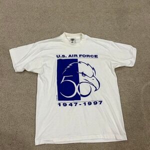 1995 U.S.‎ Air Force 50th Anniversary white and blue cotton t-shirt #USAF